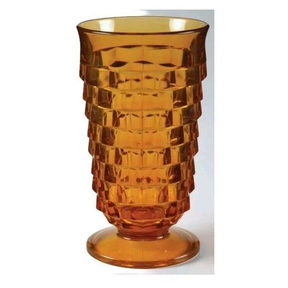 Whitehall Amber By Colony Tea Glass Stacked Cube Set Of Two - Picture 3 of 7